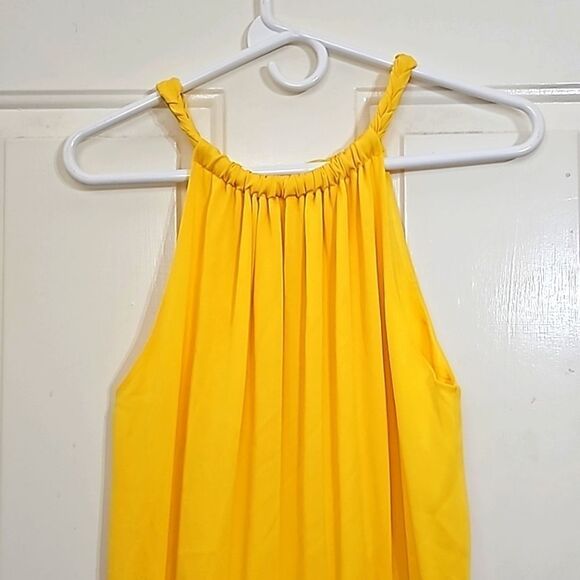 Daniela Corte Opening Dress, Yellow, Open Back, 100% Silk, Size 40, Small - Picture 4 of 11